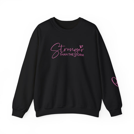 Stronger Than the Storm Crewneck Sweatshirt - Inspirational Gift for Resilience